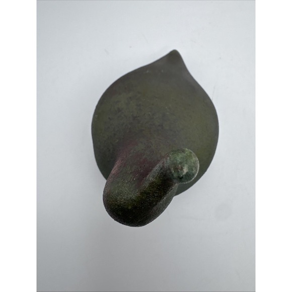 Raku Art Pottery Quail Bird Figurine Iridescent Green Signed Jeremy Diller - Picture 5 of 7